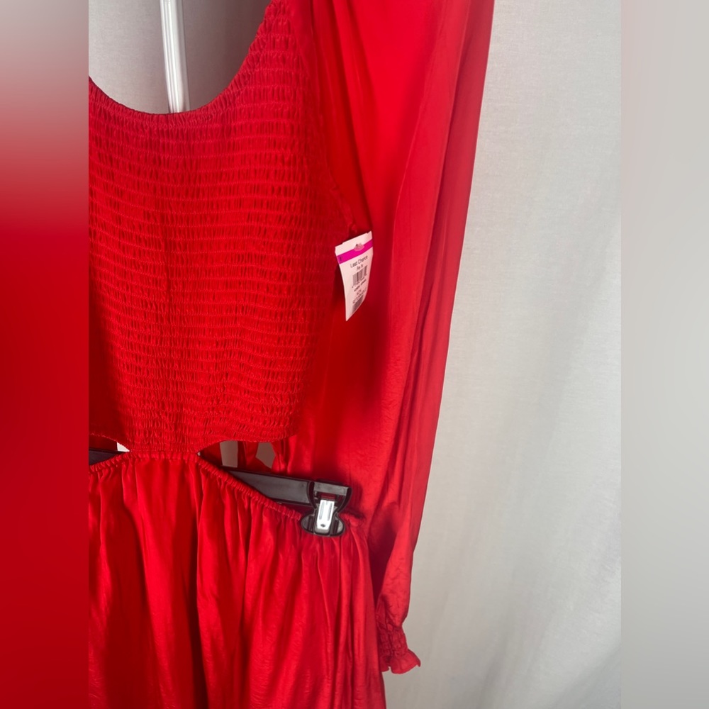 Shahida Parides Red Long Sleeve Cutout Mini Dress Size Large (12) NWT - Picture 4 of 14
